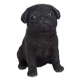 Vivid Arts | Pet Pals Black Pug Puppy | Resin Home or Garden Decoration | PP-BPUG-F