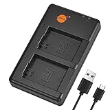 DSTE BC-QM1 BC-TRW Battery USB Dual Quick Charger Compatible for Sony NP-FW50,Alpha 7,a7,7R,a7R,7RII,a3000,a6000,a6400,a6500,NEX-3,NEX-3N,NEX-5,NEX-5N,NEX-5R,NEX-5T,NEX-6,NEX-7,NEX-C3,NEX-F3 Camera