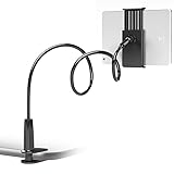 VENQI Gooseneck Tablet Holder,Tablet Stand for Bed Gooseneck Mount Flexible Arm 360 Clip,Flexible Arm Clip Tablet Mount Compatible with iPad Mini Pro Air, Switch, Samsung Galaxy Tabs,More 4.7-10.1"