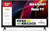 Sharp 32-inch HD Ready Frameless LED Roku Smart TV – HDR10/HLG, HbbTV, USB Media Playback, DVB-T/T2/C/S2 Tuners – 32HD2325K (HD Series)