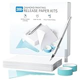 ARTDOT 200-Piece Double-Sided Non-Stick Release Paper for Diamond Art Kits, 15x10 cm Thickened Cover Replacement Paper as Diamond Painting Accessories and Tools