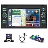 4G+64G Car Stereo for Ford Transit MK7 2005-2014, for Ford Kuga MK1 2008-2012 with Wireless Carplay Android Auto, 7 Inch IPS Touchscreen Android 2 Din Car Radio Receiver GPS Wifi FM SWC Backup Camera