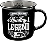 Pavilion Gift Company - Hunting Legend - Ceramic 13-ounce Campfire Mug, Double Sided Coffee Cup, Hunting Mug, Gifts For Men, 1 Count - Pack of 1, 3.75 x 5 x 3.5-Inches, Black/Gray