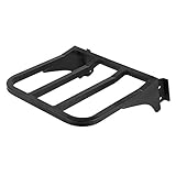 Motorcycle Luggage Rack & Sissy Bar Backrest, Heavy-Duty Steel Rear Carrier with Passenger Back Support, Black Powder Coated, Fit for Harley Davidson XL/FLST/FLSTC/FLSTSC Touring Cruiser Bikes