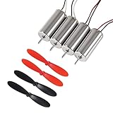 AEDIKO 4pcs 8520 Brushed Motors 8.5x20mm Motor 3-5V 0.15A 35000RPM-50000RPM 8520 Motor Hollow Cup Drone Motor + 4pcs 75mm CW CCW Propeller Compatible with FPV RC Quadcopter