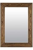 MirrorOutlet Large Rustic Solid Wood Wall Mirror 3Ft2 X 2Ft6 (96cm X 76cm), 93x68, Brown