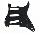KAISH 11 Hole ST/Strat Style Guitar Pickguard Bridge Reversed ST Pick Guard for Jimi Hendrix Stratocaster/Strat Black 3 Ply