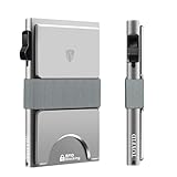 TOYFID RFID Card Holder for 12 Cards Paper Money Anti Theft Mens Card Wallet Slim Minimalist Wallet with Slid Ejector Button Quick Access to Bank Credit Card,Aluminium,Silver