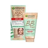 Garnier SkinActive Anti-Age BB Cream, Shade Light, Tinted Moisturiser SPF 15, Softens Fine Lines & Firms Skin, With Hyaluronic Acid, Aloe & Mineral Pigments, 50 ml