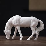 DECRZPB Ceramic Ornament Horse Handcrafted White Porcelain Sculpture Arts Home Decor Office Wedding Gift