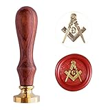 Traditional Masonic Freemason Square and Compass Wax Seal Stamp Masonic Gift Sealing Wax Stamps Masonic Sword Wax Seal 1'' Diameter Solid Brass Head with Handle