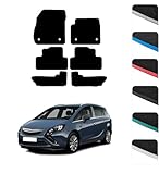 GCM - Car Floor Mats for Vauxhall Zafira C 7 seat 2012-2018 Full Coverage Floor Protection - Anti Slip & Fit Car Mat with Clips Easy to Clean Car Carpet for All-Weather- Grey Edging, Carpet