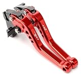 QZQXEMEDQ Adjustable Brake Clutch Levers For Triumph 675 Street Triple 2008-2016 Modified CNC Aluminum Alloy 6-stage Adjustable Short Brake Clutch Lever Accessories(Red)