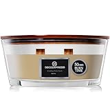 DECO EXPRESS Scented Candles Crackle Wick Candle Up to 50 Hour Burn Time Double Wick Ellipse Calming Cosy Home Decor Gifts for Her (Log Fire)