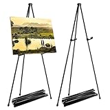 SENENQU 2 Pack Metal Display Easel Stand, 168cm / 66” Folding Art Easel for Display, Adjustable Tripod Painting Poster Easel for Wedding Signs Arts Presentations Pictures Display