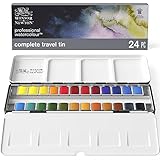 Winsor & Newton Professional Water Colour Lightweight Metal Box, 24 Half Pans