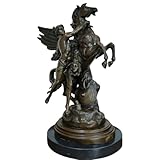 MILY-ART Perseus and Pegasus Bronze Statue with Medusa | Greek Mythology Sculpture for Collectors | Home Office Decor Artwork | Museum-Quality Replica
