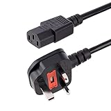 StarTech.com 10ft (3m) UK Computer Power Cable, 18AWG, BS 1363 to C13, 13A 250V, Black Replacement AC Power Cord, Kettle Lead / UK Power Cord, Power Supply Cable, TV/Monitor Power Cable (PXT101UK3M)