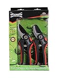 Wilkinson Sword 1111174W Bypass Pruner & Anvil Pruner Secateurs Twin Pack