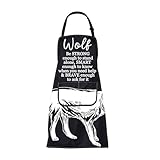 ENSIANTH Wolf Apron for Men Women Wolf Apron with Pocket Wolf Gifts for Wolf Lovers Apron Wolf Cooking Chef BBQ Grill Apron (Wolf Apron)