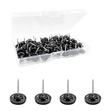 50 Pack Black Push Pins, Durable Round Head Flat Thumb Tacks, Multipurpose Black Drawing Pins, Pushpins for Wall Maps Posters Photos Cork Board Bulletin Board Maps Office Home Decor