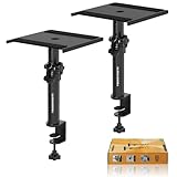 Vondynote Set of 2 Desktop Clamp Speaker Stands Short Studio Monitor Stands Height Adjustable