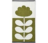 Orla Kiely Cut Stem Bathroom Towel Moss & Charcoal 100% Cotton (Hand Towel 50cm x 90cm)