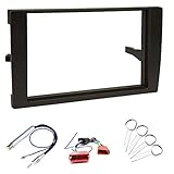 Sound-way Double DIN Car Radio Installation Kit, 2 DIN Front Panel Frame, Facia Adaptor, ISO Connector Cable, Antenna Adapter, Release keys, compatible with Audi A4 B6 B7, Seat Exeo