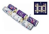 Tom Smith Christmas Crackers Pack 6 - Luxury 12 Days Of Christmas Design - Traditional Xmas Crackers Gifts Hats Mottos & Snaps - Plastic Free Recyclable Eco Friendly