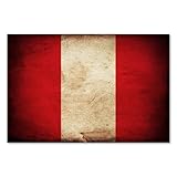 Postereck - 0366 - Vintage Flag, Peru Lima Print – Wall Art, Educational Print, Classroom Decor - 40 x 30 in