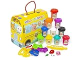 CoComelon Mega Dough Bus - Set for Children Includes 10 Assorted Pots, Shapes and More - Art & Craft Kits for Kids