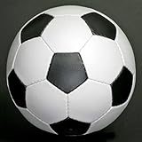 British Sports Museum New Retro 1970's Black & White Size 5 Leather 32 Panel Football Hand Stitched Ball