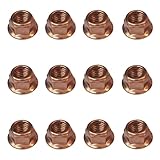 12 PCS Car Exhaust Manifold Nuts Plated M8 Hex Self Locking Nut Durable Head Copper Nut for BMW E30 3 Series
