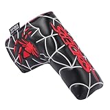 SHABIER Black Golf Blade Head Cover with The Red Spider Design for Blade Golf Putter Head Cover