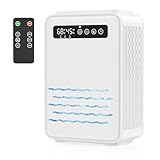 Updated Dehumidifier (Remote control) for Bedroom, 2.8L Water Tank,75m² Quiet Small Dehumidifiers for Basement Home Bathroom with Auto Shut Off, 7 Colors LED Light, White