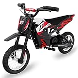 RCB TECH R9X Kids Electric Motorcycle, electric motorblike with powerful motor, 5/7.5/15.5 MPH Speed Modos, Range 9.3Miles, 12 inch pneumatic tires, Electric bikes for kids age 3-12