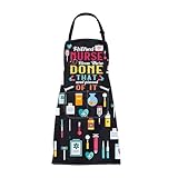 ENSIANTH Retired Nurse Gifts Apron for Nurse Retirement Gifts Kitchen Cooking Apron with Pockets Retirement Nurse Gift for Woman (retired nurse apron)