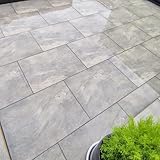 Lumina Light Grey Porcelain Garden Patio Paving 600 x 900mm | 20mm thick | Durable and hard-wearing | Slip-Resistant R11 Anti-slip rating (25, Tiles)