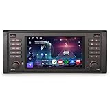 Erisin Qualcomm 8-Core 8GB+128GB Android 14 Car Stereo GPS Sat Nav Head Unit for BMW 5 Series E39 M5 7 Inch IPS Touch Screen Wireless CarPlay Android Auto DSP DAB+ WiFi Bluetooth 5.1 USB Canbus SWC