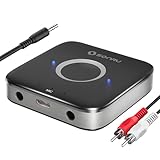 SONRU Bluetooth 5.3 Adapter Hi-Fi Equipment for Car Wireless Audio Receiver with 3.5mm AUX RCA Cable, Noise Cancellation, Dual AUX Outputs for Home Speakers Wired Headphones
