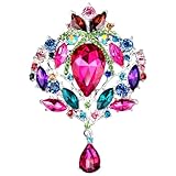 FAIRYGATE Brooches for Women UK Vintage Large Lapel Pin Rhinestone Brooch Sparkly Bridal Wedding Birthday Gift Coat Jacket Shawl Mother Bride Crystal Corsage Brooches B3524