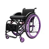 Portable Wheelchair, Lightweight Foldable Sports Wheelchair, Self-propelled Manual Chair with Anti-Tipper, Trolleys for Adults, Compact (Daily, 16.5in)