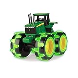 John Deere Monster Treads Lightning Wheels Tractor Toy | Light Up Monster Truck with Neon Wheels | Green Toys for Children, Boys & Girls 3, 4, 5+ Year Olds