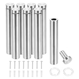 PATIKIL 16x100mm Standoff Screws, 8 Pack Stainless Steel Wall Mount Sign Standoffs Mounting Hardware Advertising Nail for Hanging Acrylic Picture Frame, Silver