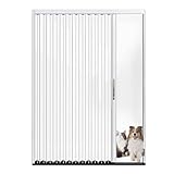 Interior Accordion Folding Door, No Drilling Retractable Sliding Doors with Lock, Customize Room Divider for Bathroom Closet Kitchen Patio, Aluminum Frame and Acrylic Panel