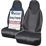 Upgrade4cars 2 x Waterproof Car Seat Covers Universal | Heavy Duty Faux Leather Front Seat Protector Set