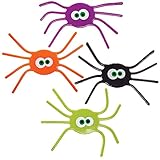 Baker Ross FX416 Bendy Spiders - Pack of 4, Halloween and Birthday Party Bag Fillers for Kids, Toys for Kids, Party Favours