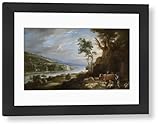 David Teniers the Younger - Landscape with Shepherds, Framed Print - Modern Frame 22"x18" (58x48cm) (5245366)