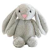 ZPSOSPZ Easter Bunny Soft Plush Toy 20CM Plush Rabbit With Floppy Bunny Ears Stuffed Animal Rabbit Teddy Toy Easter rabbit Decorations Gifts For Babies Kids Boys Girls | Grey