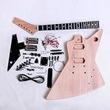 Coban Guitars Electric Guitar DIY Kit EXPBB Black Hardware and Fittings Pickguard Black with Bolt On Neck and Mahogany wood.